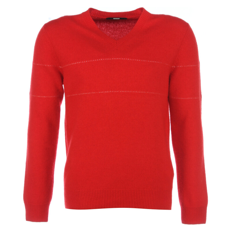 Dondup ERISWELL Feinstrick-Pullover Rot mit Streifen