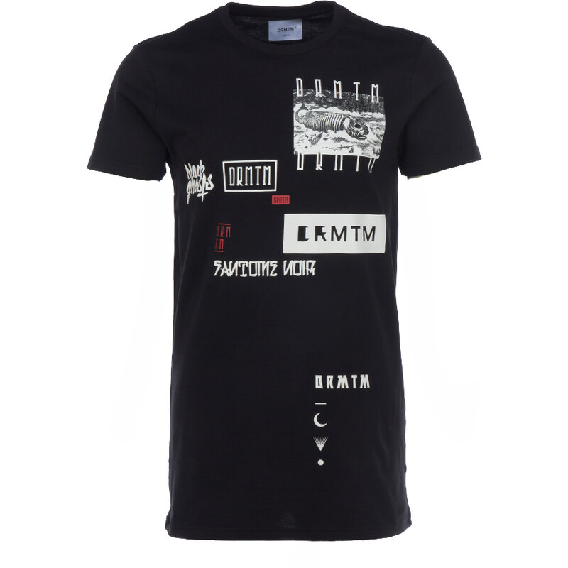 DRMTM FRAKTAL langes T-Shirt mit Print in Schwarz