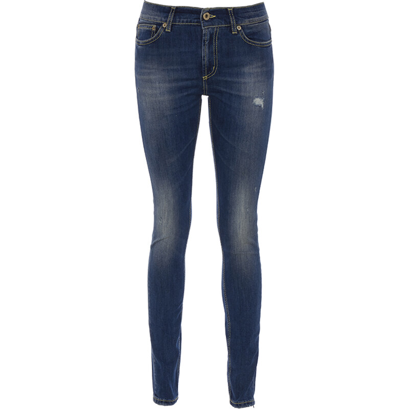 Dondup TARA Skinny Jeans Used-Look in Blau