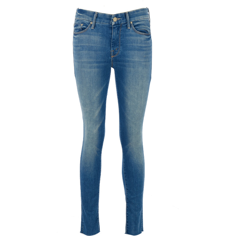 Mother LOOKER ANKLE FRAY Skinny Jeans in Blau