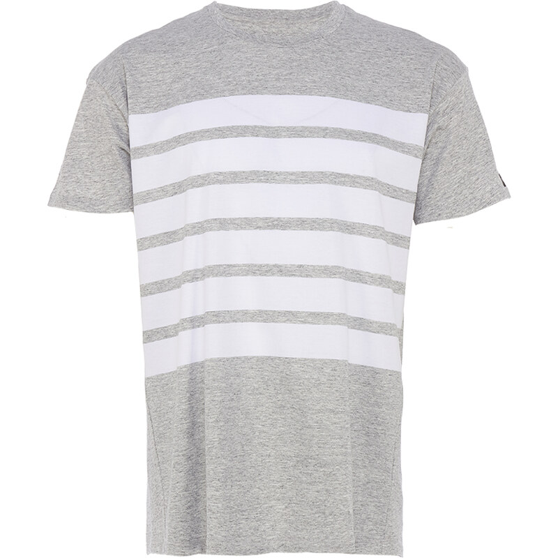 Zanerobe HIGHWAY EZBOY T-Shirt mit Streifen in Grau-Weiß