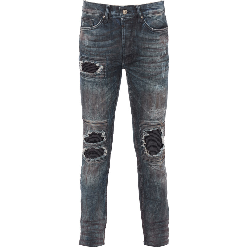Tigha CLYDE Jeans Used-Look in Vintage Blau