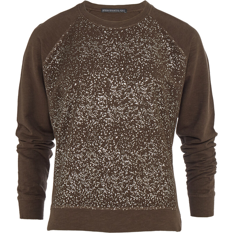 Drykorn RAHA_P1 Sweater mit Glitzer-Print in Grün