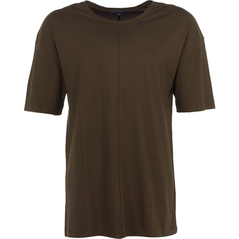 Drykorn ADIAM T-Shirt mit Ziernähten in Olivegrün