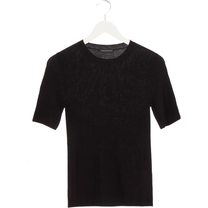 Drykorn TINIA Feinstrick T-Shirt in Schwarz