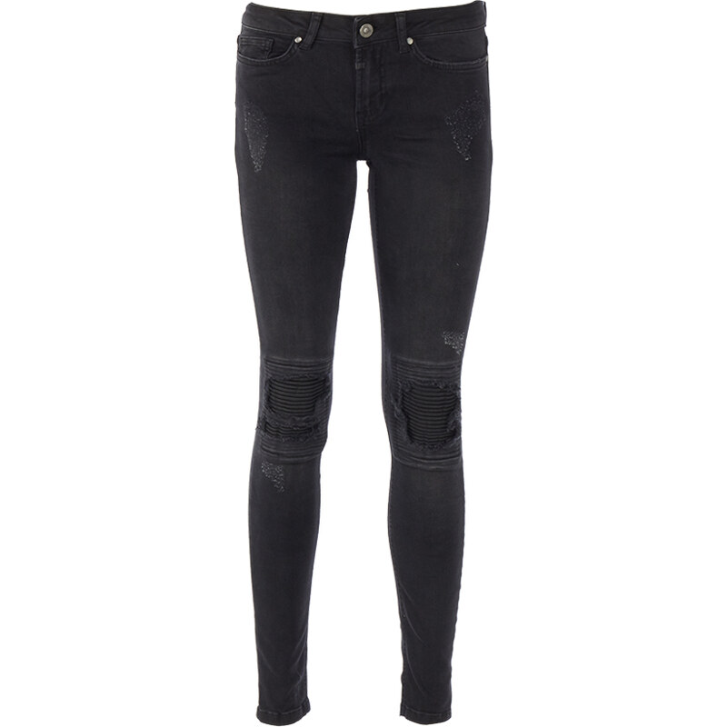 Tigha BONNIE Skinny Fit Jeans Used-Look in Schwarz
