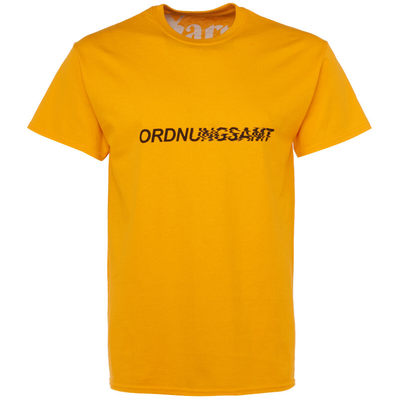 Yarn ORDNUNGSAMT T-Shirt mit Print in Goldgelb