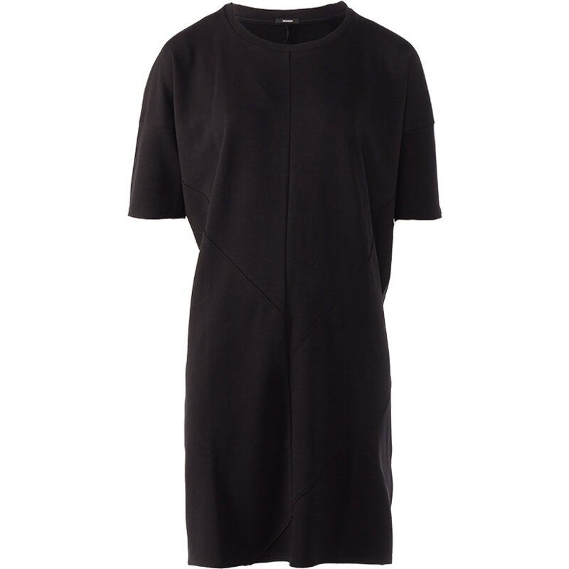 Denham Sweatshirt-Kleid mit Ziernähten in Schwarz