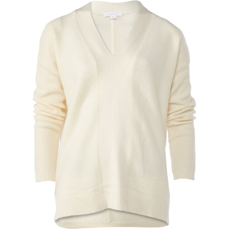 Duffy IVORY Kaschmir-Pullover in Creme