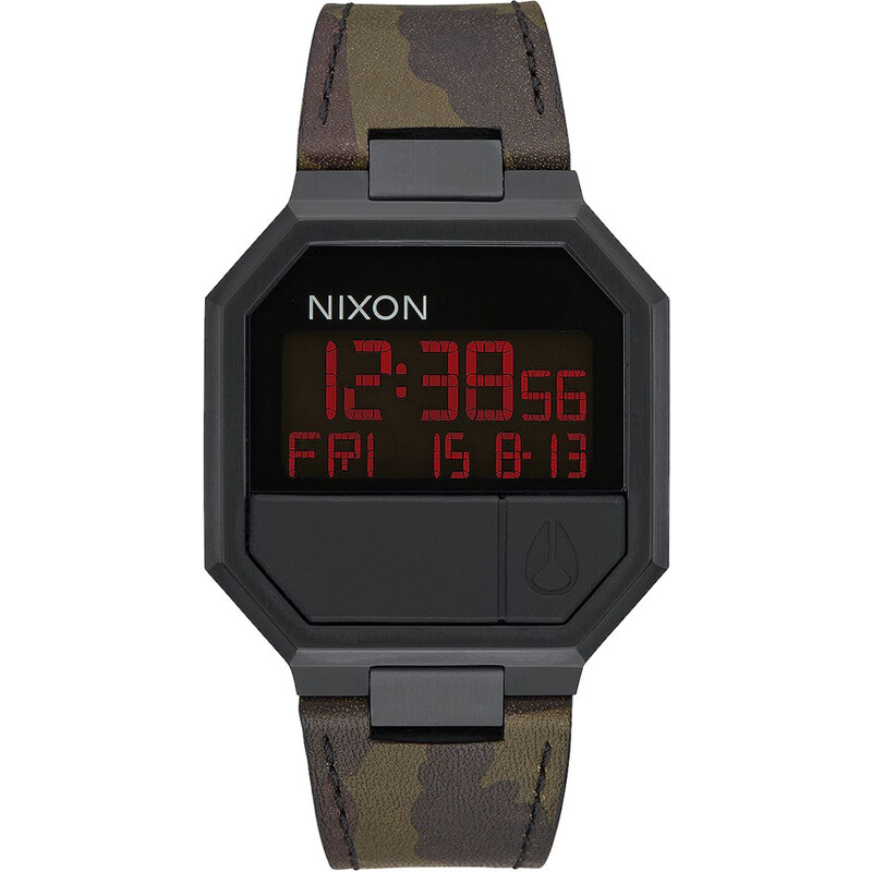 Nixon RE-RUN LEATHER Armbanduhr in Camouflage-Muster
