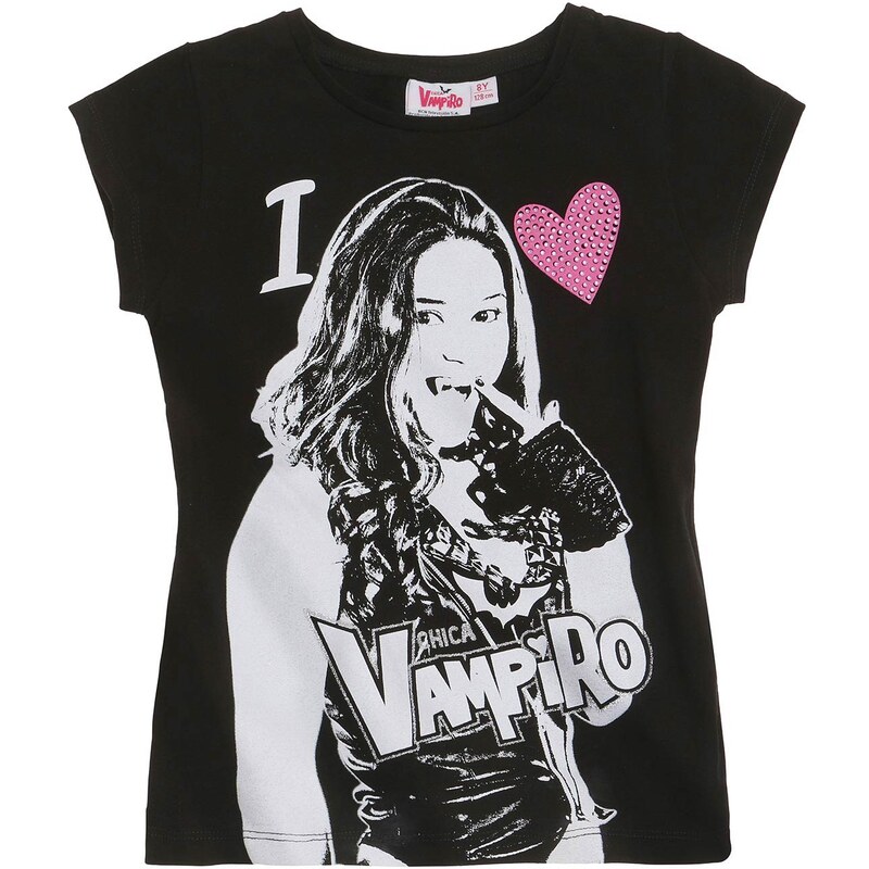 Chica Vampiro T-Shirt schwarz in Größe 116 für Mädchen aus 95 % Baumwolle 5 % Elastan