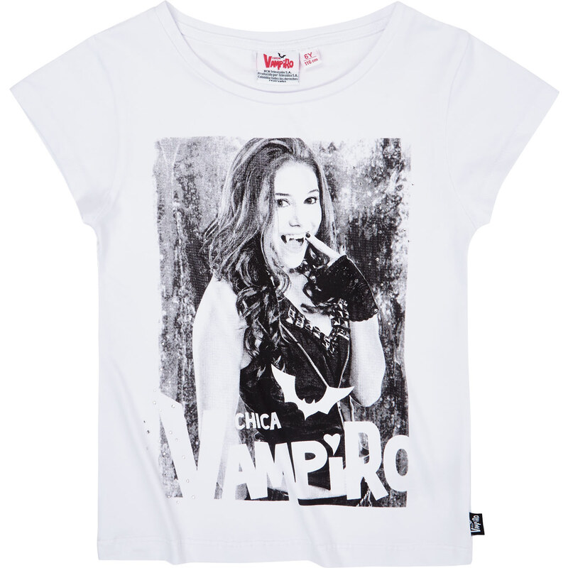 Chica Vampiro T-Shirt weiß in Größe 116 für Mädchen aus 95 % Baumwolle 5 % Elastan