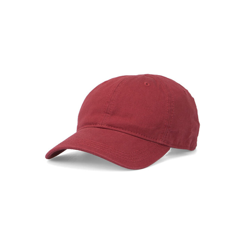 LACOSTE Rote Baseball-Mütze aus Baumwolle mit seitlichem Krokodil-Logo