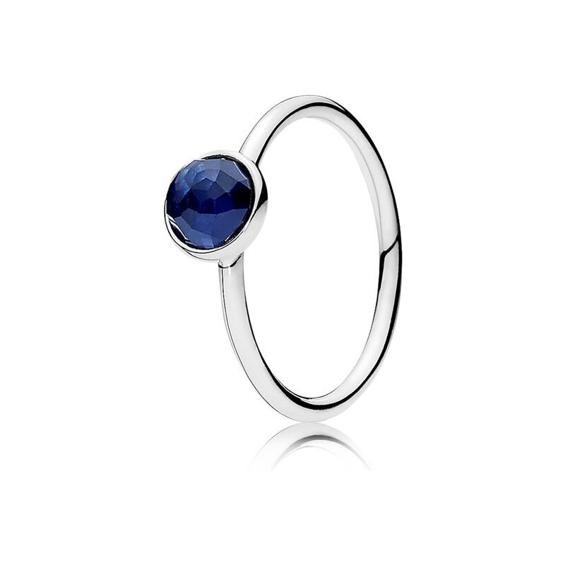 Pandora Kombinierbarer Ring September Tröpfchen Silber Blau 191012SSA-48