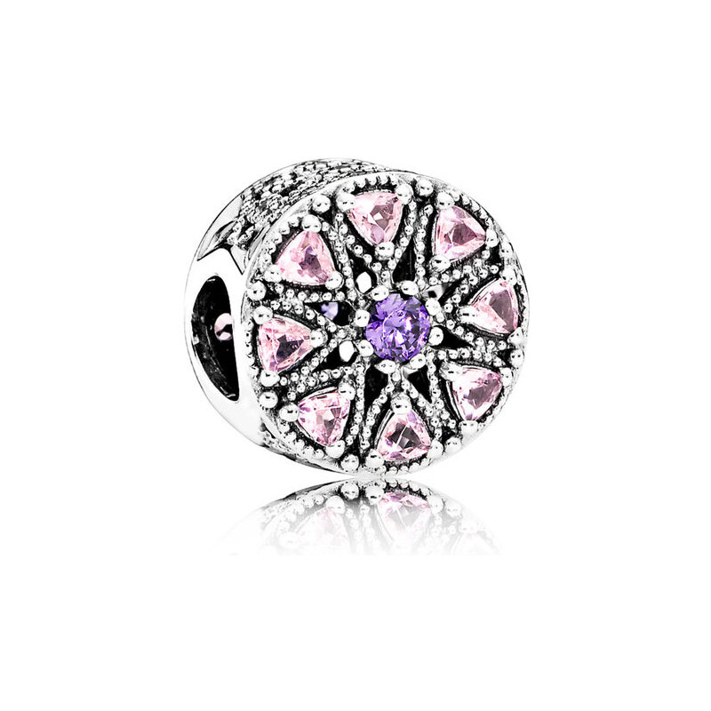 Pandora Damen Charm Pink Silber Cubic Zirkonia, Kristall onesize 791974NPRMX