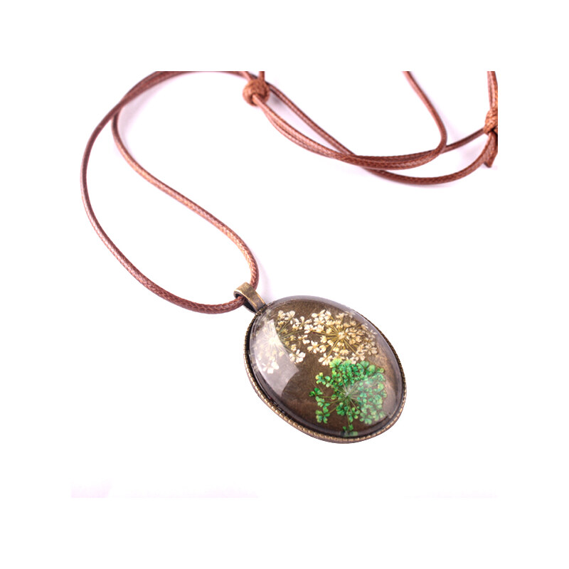 Lesara Halskette mit mehrfarbigen Gräserblüten - Grün