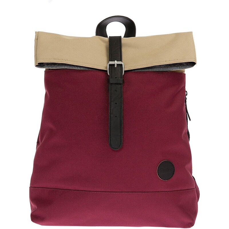 Enter Rucksack, »Fold Top Backpack, Whine Red/Khaki Top«