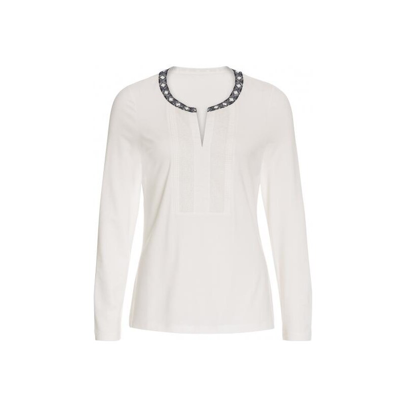 Michèle Boyard Besticktes Shirt im Blusen-Stil, weiß