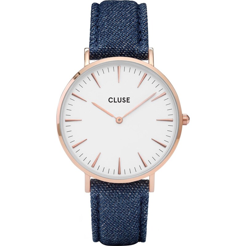 Cluse La Bohème Rose Gold White/Blue Denim Uhr CL18025