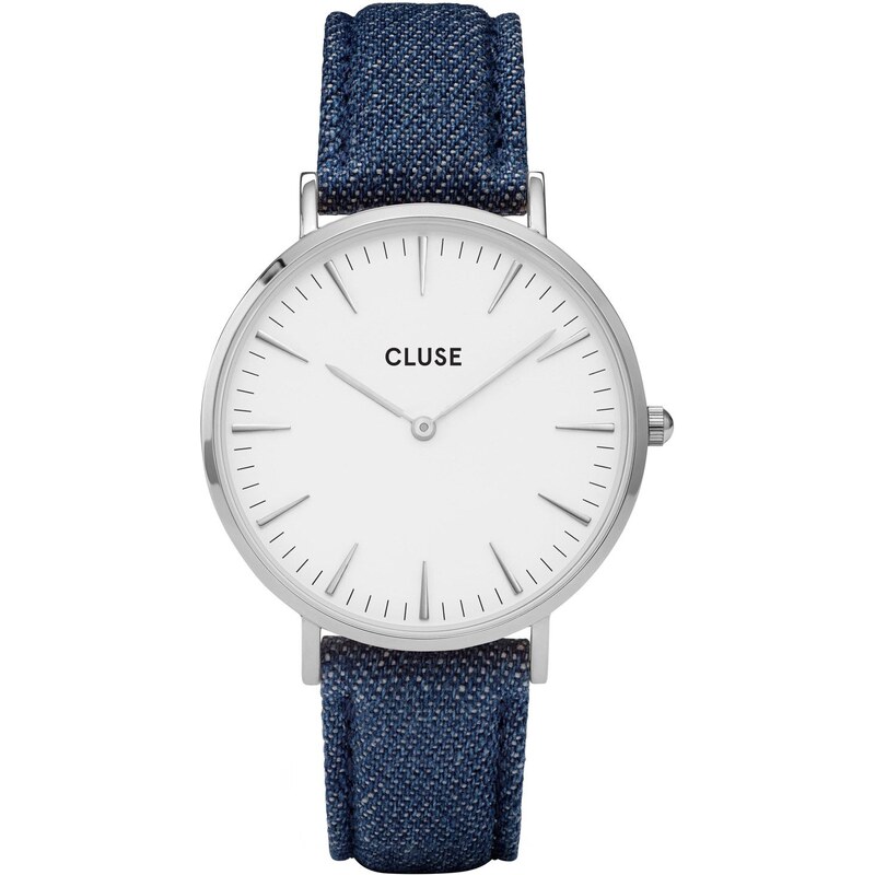 Cluse La Bohème Silver White/Blue Denim Uhr CL18229