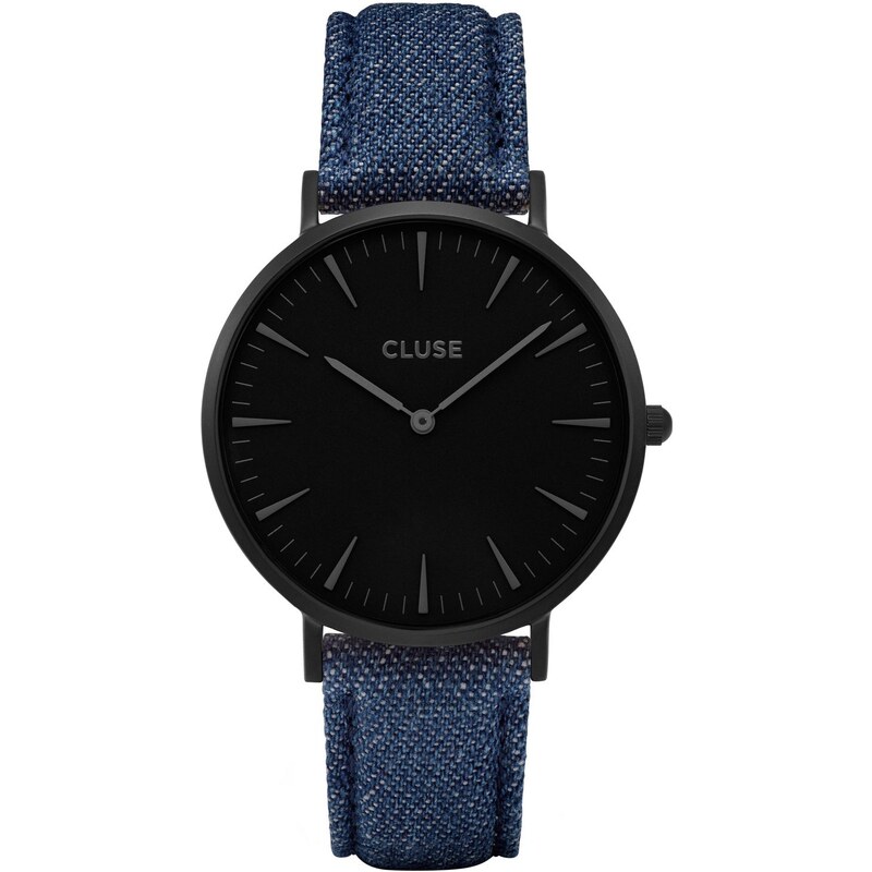 Cluse La Bohème Full Black/Blue Denim Armbanduhr CL18507