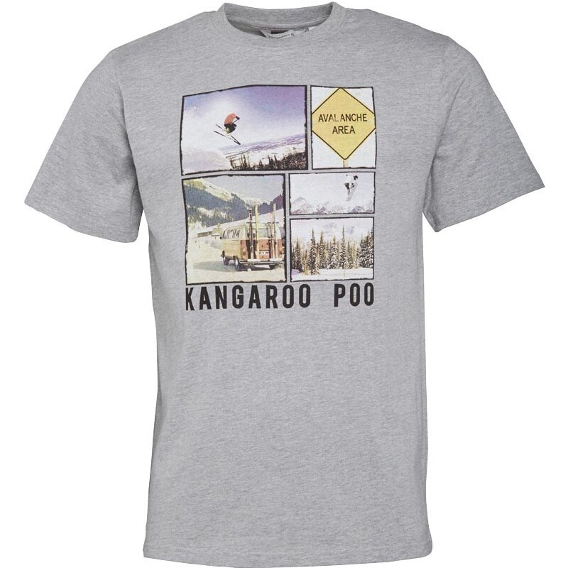 Kangaroo Poo Herren Winter Sports T-Shirt Grey Marl