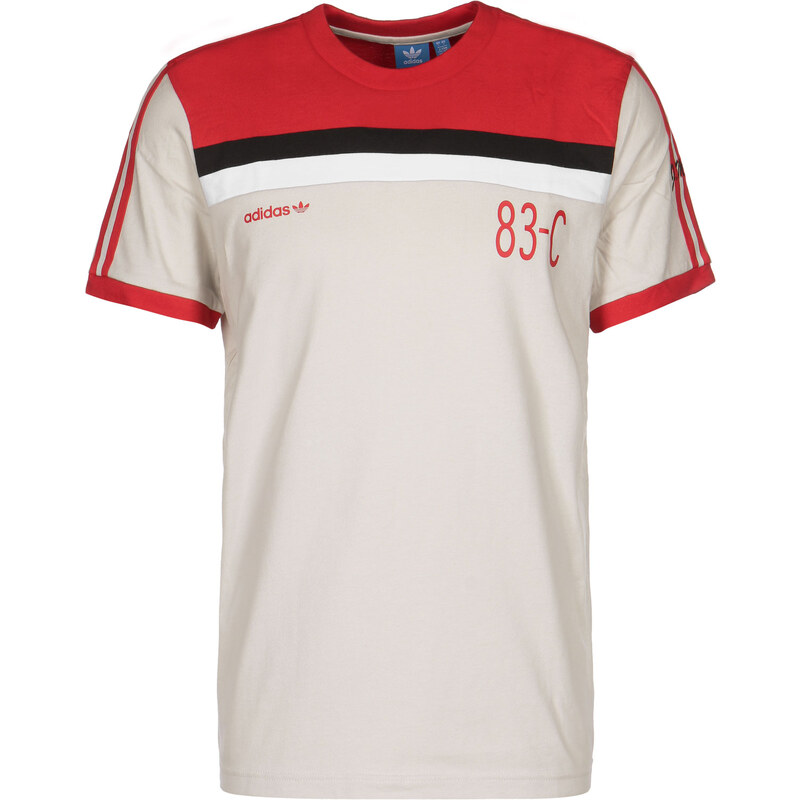 adidas 83-c T-Shirt talc/scarlet