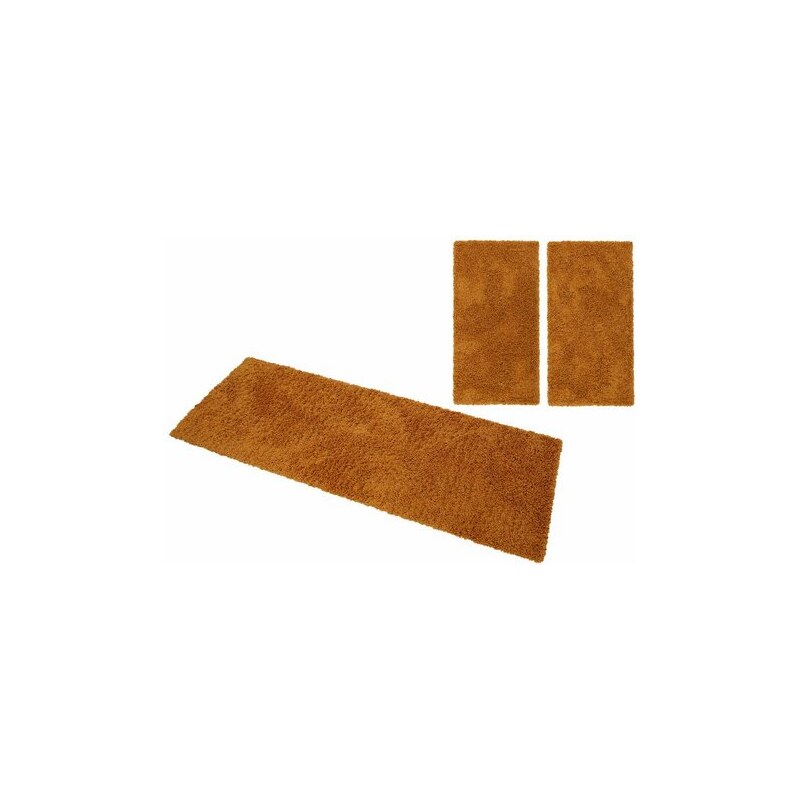HOME AFFAIRE Hochflor-Bettumrandung 3tlg. Collection Viva Höhe 45 mm gewebt orange 14 (3-tlg.: 2x70/140+1x70/250 cm)