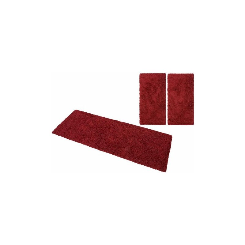 Hochflor-Bettumrandung 3tlg. Collection Viva Höhe 45 mm gewebt HOME AFFAIRE rot 14 (3-tlg.: 2x70/140+1x70/250 cm)