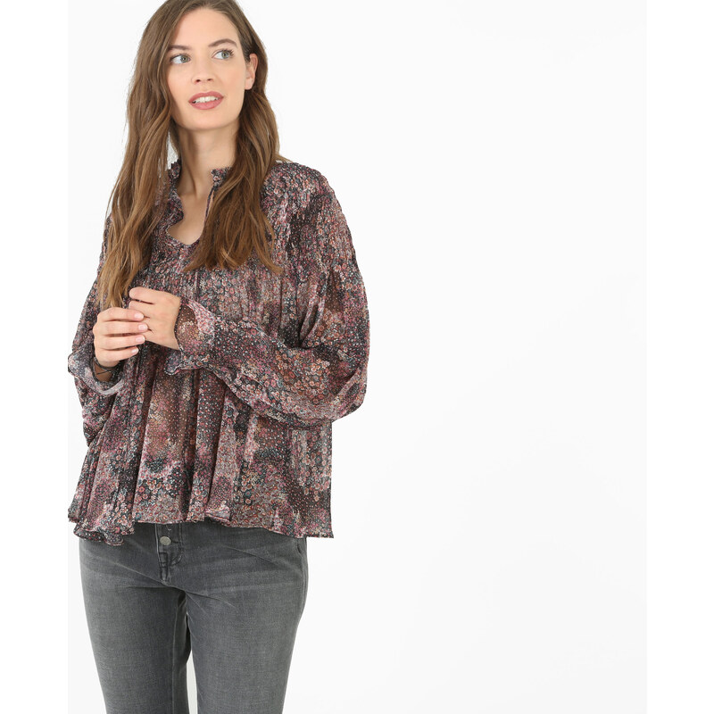 Bluse aus weich fließendem Material, bedruckt. Zartrosa, Größe L -Pimkie- Mode für Damen