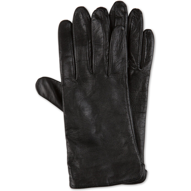 C&A Handschuhe aus Leder in Schwarz