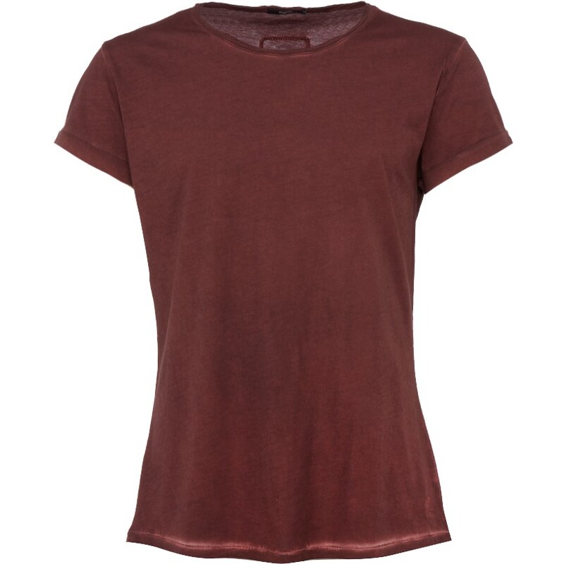 Tigha MILO SLUB T-Shirt mit verlängertem Saum in Vintage Rot
