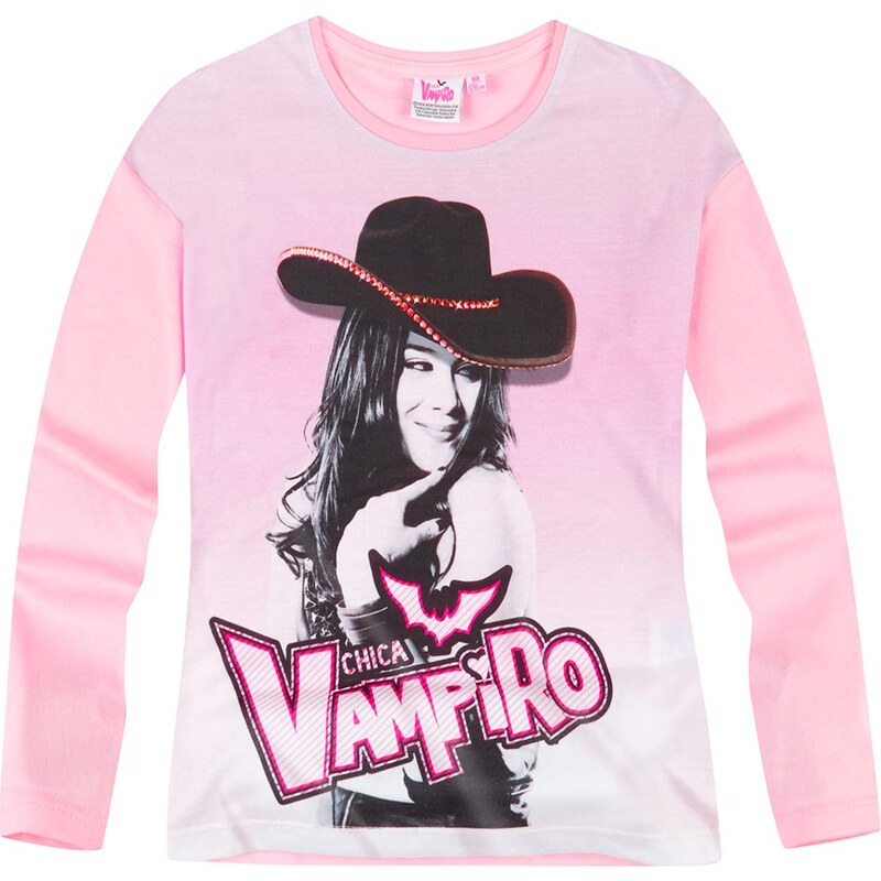 Chica Vampiro Langarmshirt rosa in Größe 116 für Mädchen aus 60 % Baumwolle 40 % Polyester Vorderseite: 100% Polyester