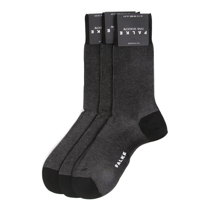 FALKE 3er-Pack schwarze Socken FINE SHADOW