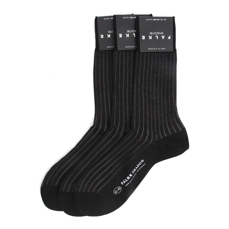 FALKE 3er-Pack schwarze Socken SHADOW mit Motiv