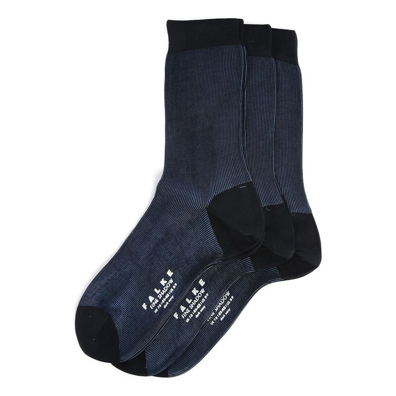 FALKE Dreierpack Socken aus Baumwolle in Blau & Marineblau FINE SHADOW