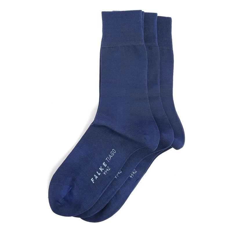 FALKE Dreierpack Socken aus Baumwolle Indigoblau TIAGO