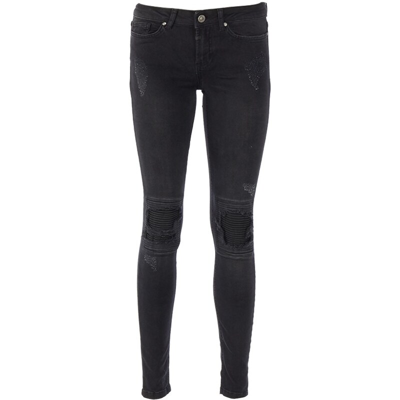 Tigha BONNIE Skinny Fit Jeans Used-Look in Schwarz