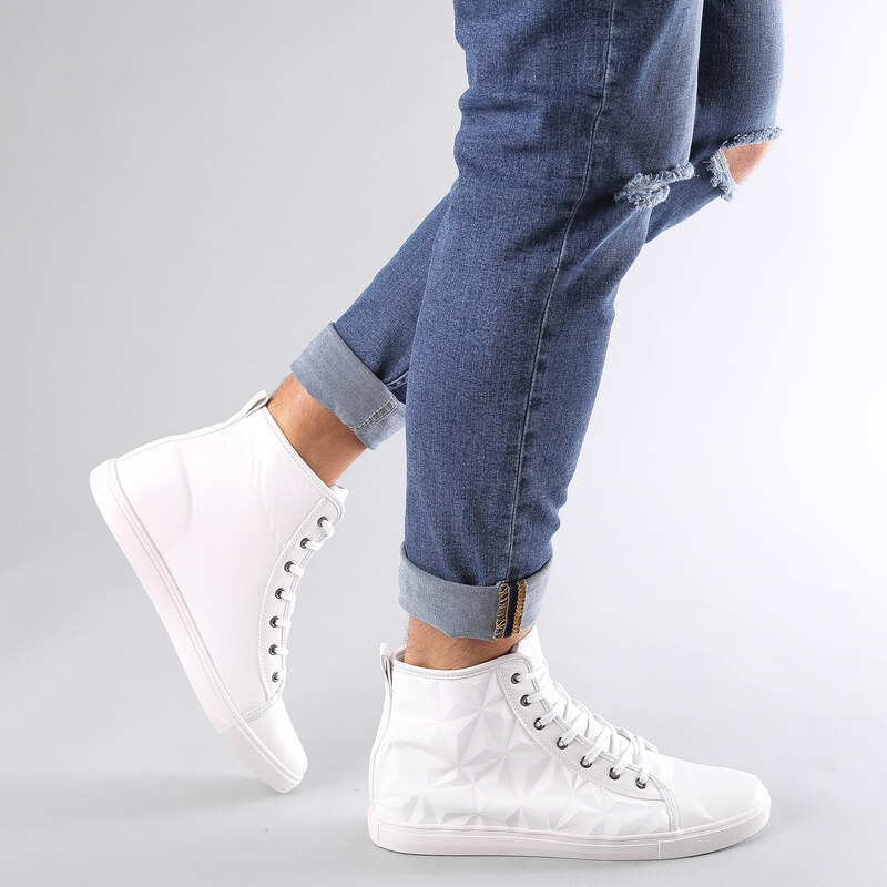 Lesara High-Top-Sneaker mit 3D-Wabenmuster - Weiß - 40