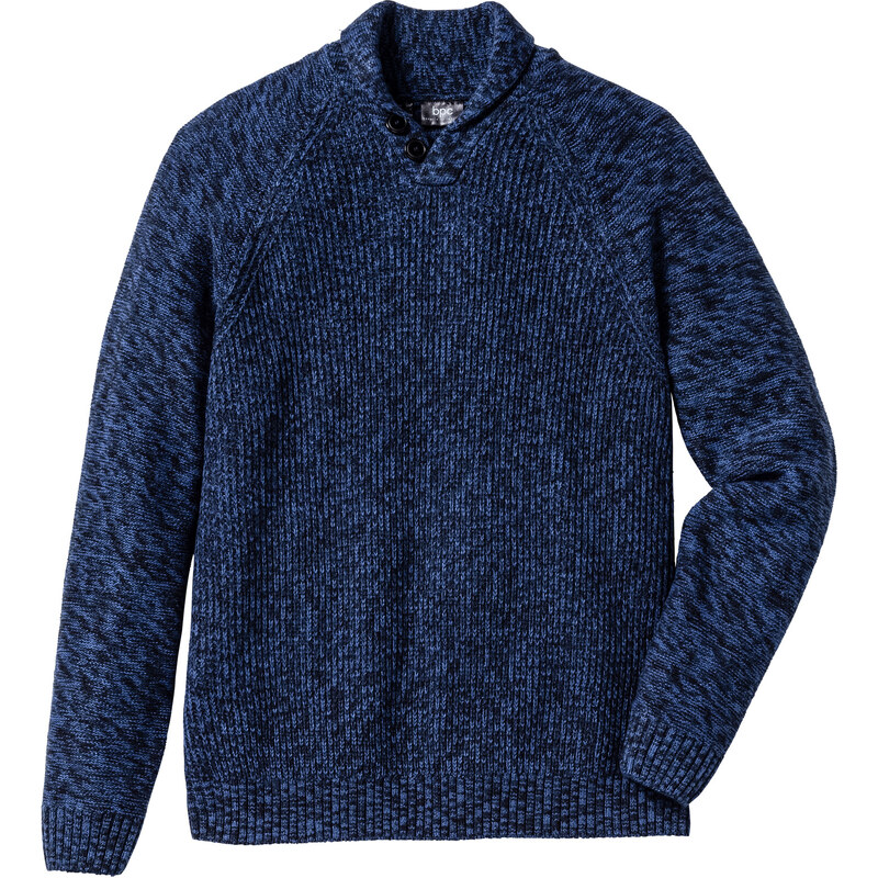 bpc bonprix collection Pullover mit Schalkragen Regular Fit langarm in blau für Herren von bonprix