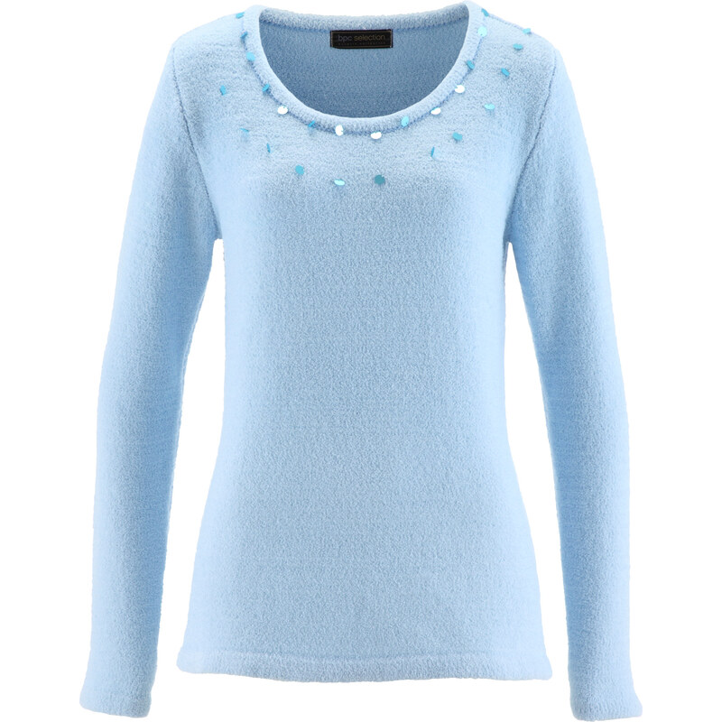 bpc selection Pullover langarm in blau (Rundhals) für Damen von bonprix