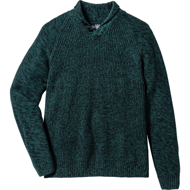 bpc bonprix collection Pullover mit Schalkragen Regular Fit langarm in grün für Herren von bonprix