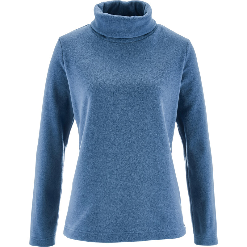 bpc bonprix collection Fleece-Rollkragenshirt langarm in blau für Damen von bonprix