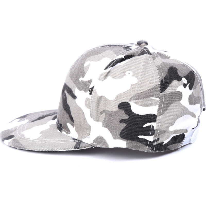 Lesara Snapback-Cap Camouflage - Grau