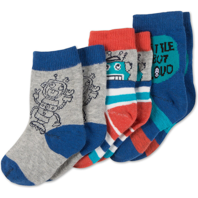 C&A Baby 3 Paar Baby-Socken in Blau / Grau