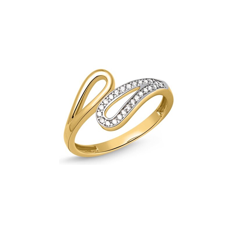 Unique Jewelry Ring 333er Gold Schlaufen mit Zirkonia
