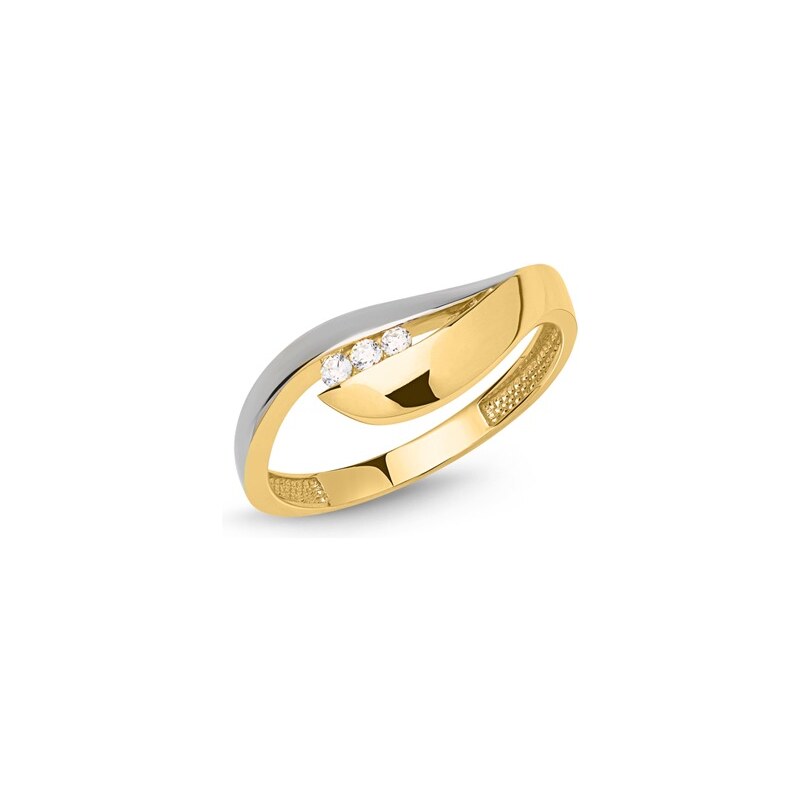 Unique Jewelry Schicker Ring 333er Gold bicolor mit Zirkonia