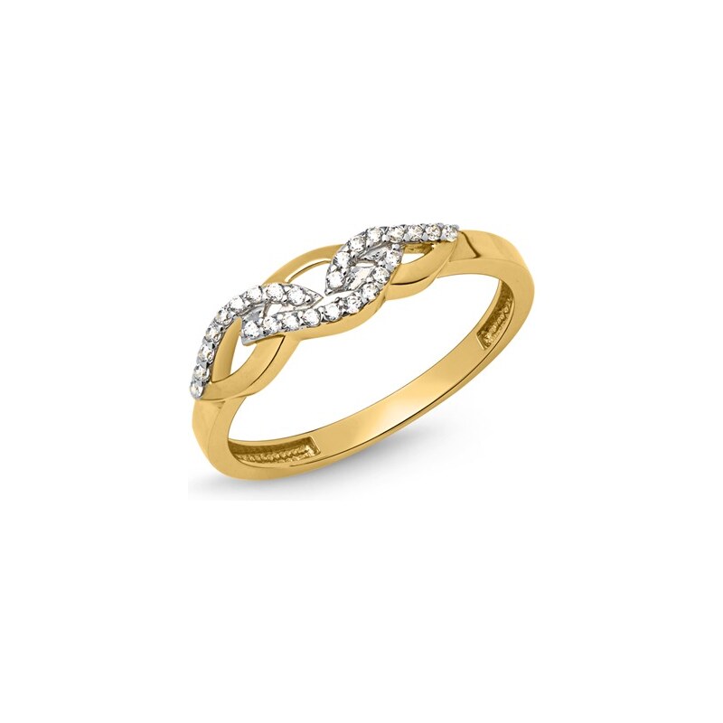 Unique Jewelry Ring 333er Gold verschlungen mit Zirkonia