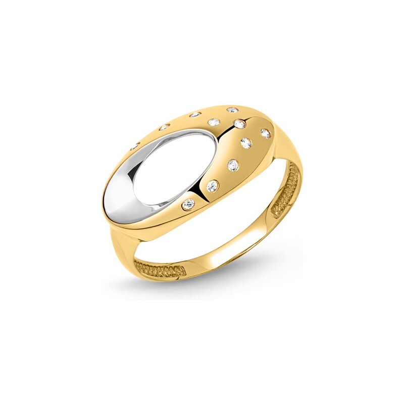 Unique Jewelry Schicker bicolor 333er Gold Ring Zirkonia