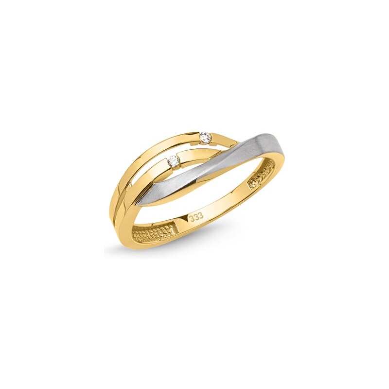 Unique Jewelry Edler Ring 333er Gold geschwungen bicolor